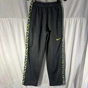 Nike Boys Size Medium Thermafit Grey Green Sweatpants Joggers